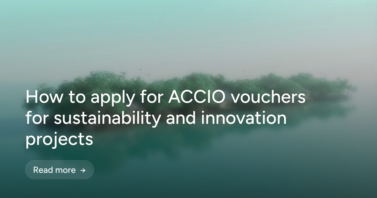 How to apply for ACCIO vouchers for sustainability and innovation projects