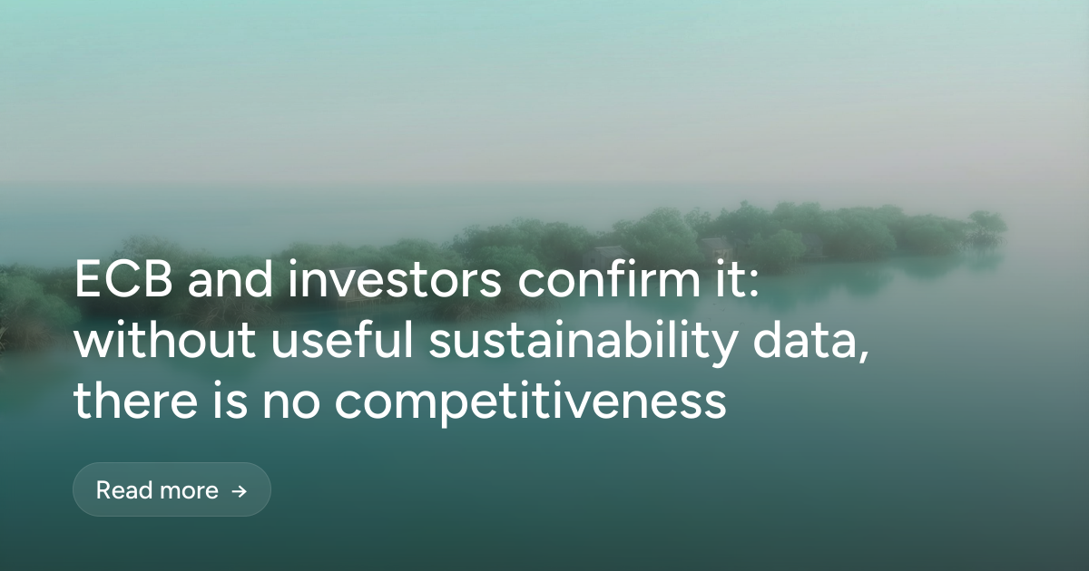 ECB and investors confirm it: without useful sustainability data, there is no competitiveness