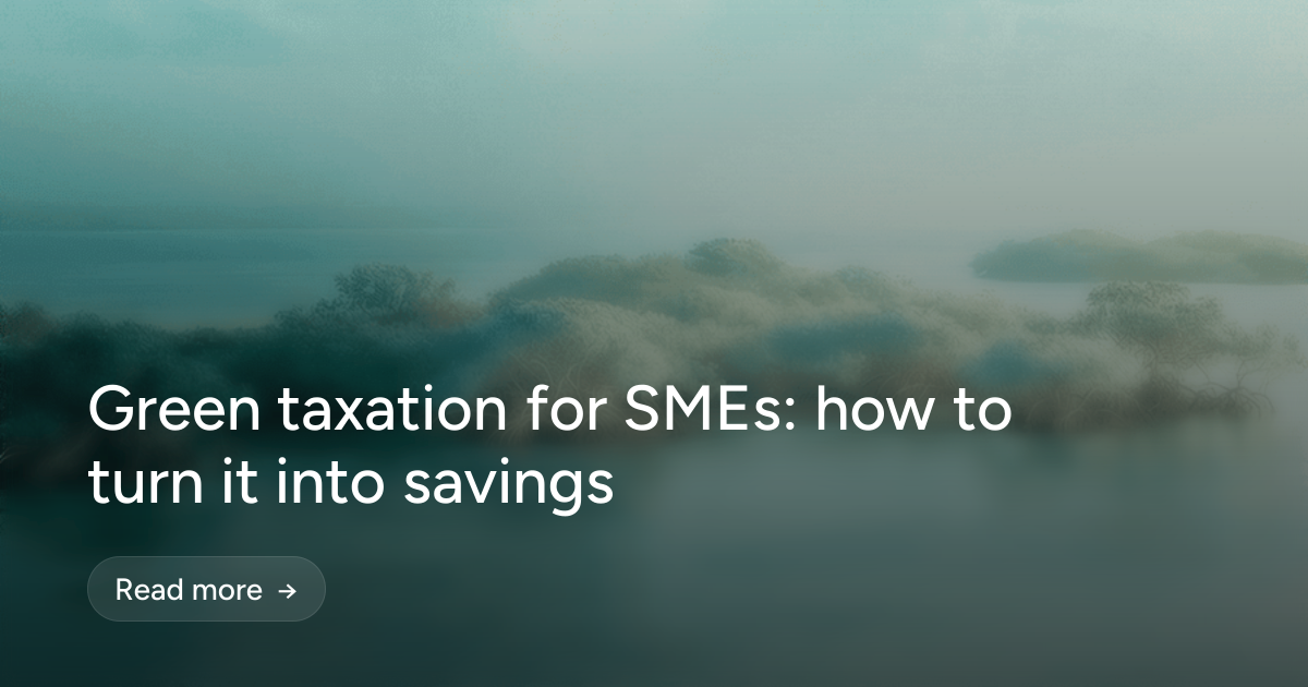 Green taxation for SMEs: how to turn it into savings