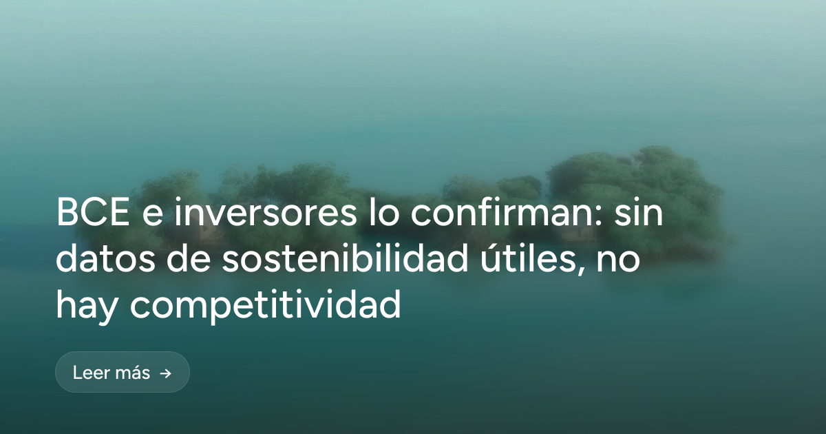 BCE e inversores lo confirman: sin datos de sostenibilidad útiles, no hay competitividad