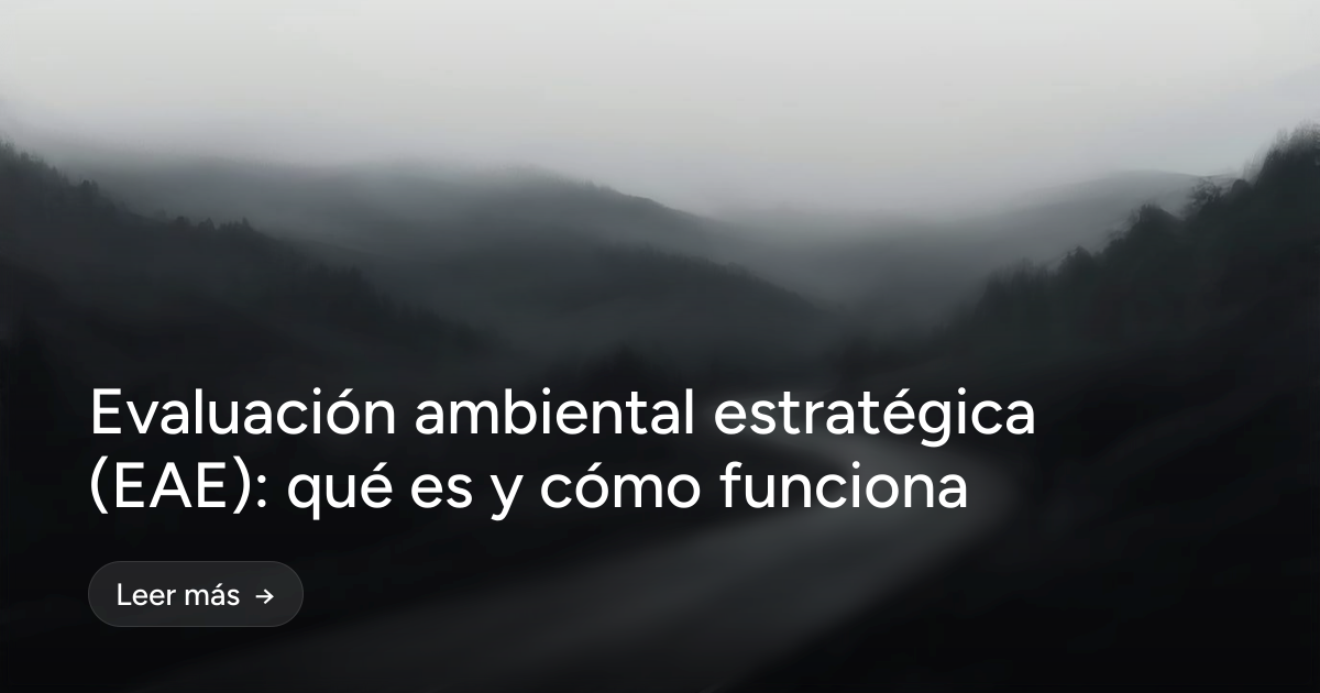 Evaluación ambiental estratégica (EAE): qué es y cómo funciona