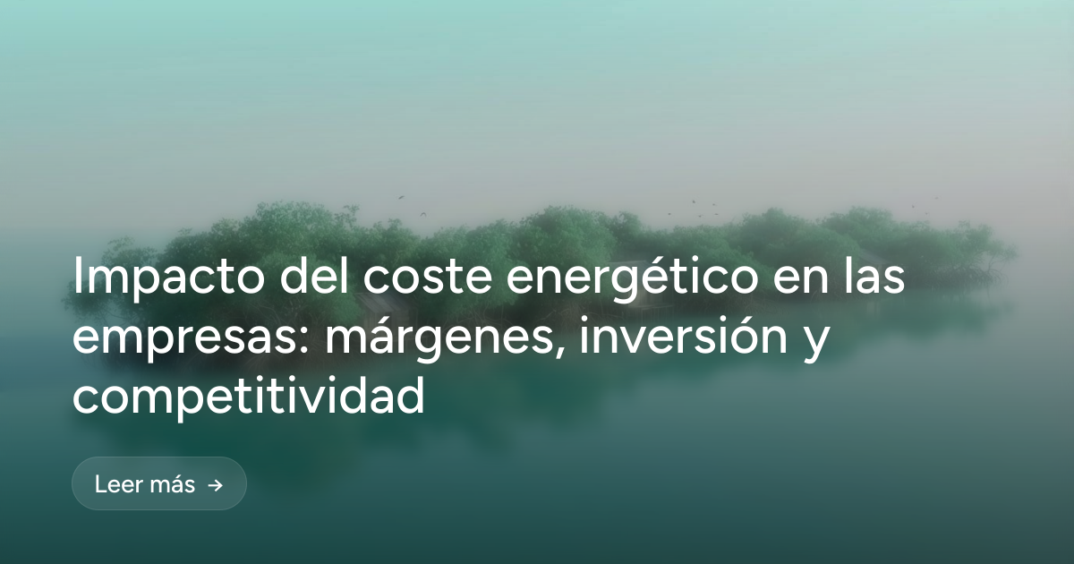Impacto del coste energético en las empresas: márgenes, inversión y competitividad